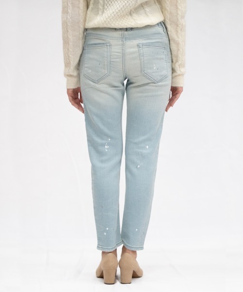 oblekt（オブレクト）の「LADYS COMFY DENIM REPAIR（デニムパンツ・レディース・グレー/ライトブルー/ブラック/ネイビー/ブルー/ホワイト・X-SMALL/LARGE/SMALL/MEDIUM）」の17枚目の写真