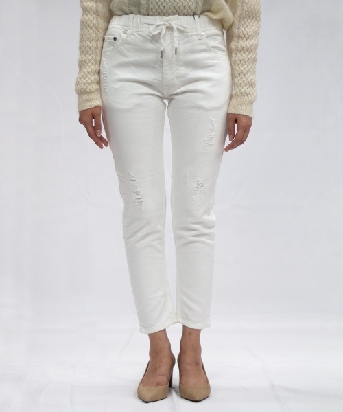 oblekt（オブレクト）の「LADYS COMFY DENIM REPAIR（デニムパンツ・レディース・グレー/ライトブルー/ブラック/ネイビー/ブルー/ホワイト・X-SMALL/LARGE/SMALL/MEDIUM）」の21枚目の写真