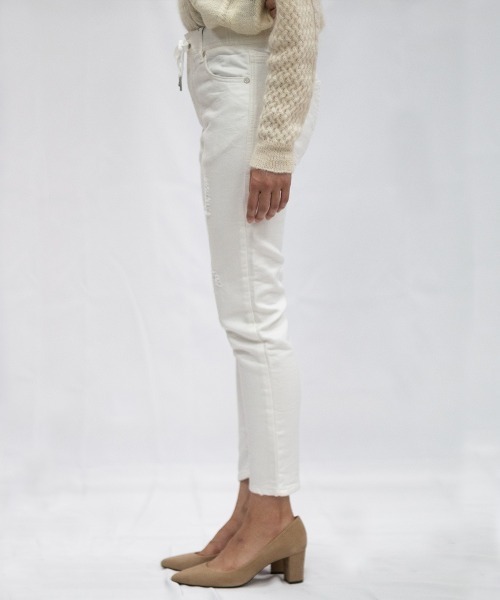 oblekt（オブレクト）の「LADYS COMFY DENIM REPAIR（デニムパンツ・レディース・グレー/ライトブルー/ブラック/ネイビー/ブルー/ホワイト・X-SMALL/LARGE/SMALL/MEDIUM）」の22枚目の写真