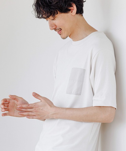 GLOBAL WORK(グローバルワーク)の「冷感機能付きT/255797(Tシャツ/カットソー・メンズ・ブラック/グレー/ホワイト系/サックスブルー系/ライトグレー/グリーン/ホワイト系その他/チャコールグレー・SMALL/MEDIUM/LARGE/X-LARGE)」の3枚目の写真