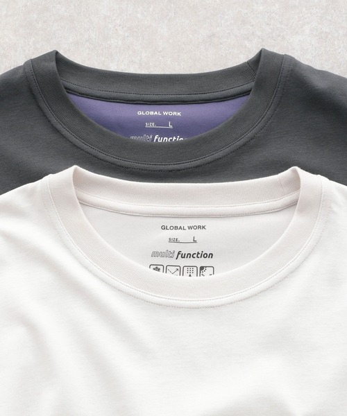 GLOBAL WORK(グローバルワーク)の「冷感機能付きT/255797(Tシャツ/カットソー・メンズ・ブラック/グレー/ホワイト系/サックスブルー系/ライトグレー/グリーン/ホワイト系その他/チャコールグレー・SMALL/MEDIUM/LARGE/X-LARGE)」の17枚目の写真