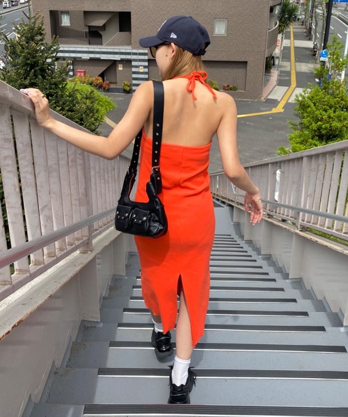 SHAGGIE（シャギー）の「ホルターネックダメージリブロング