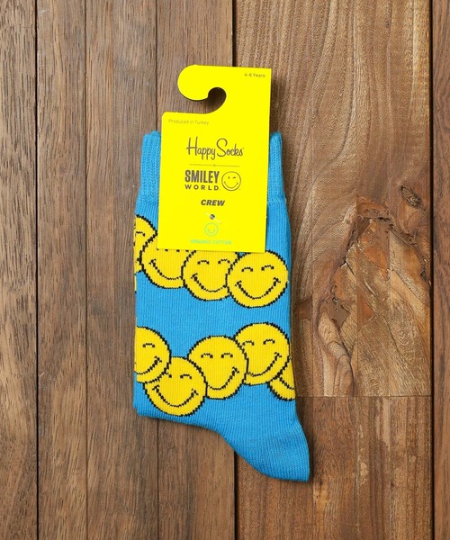 Happy Socks(ハッピーソックス)の「『HAPPY SOCKS』KIDS SMILY × HappySocks(ソックス/靴下・キッズ・ホワイト/ネイビー/ピンク/ブルー・X-LARGE/LARGE/MEDIUM/X-SMALL/SMALL)」の3枚目の写真