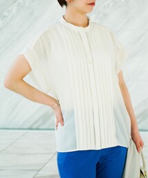 UNTITLED | フロントタック バンドカラーブラウス【洗える】(シャツ/ブラウス)