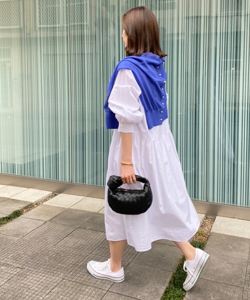 Emma Taylor（エマテイラー）の「前後2WAYパール釦シアーカーディガン（カーディガン/ボレロ・レディース・ホワイト/ブラック/イエロー/ブルー/グリーン・FREE）」の12枚目の写真