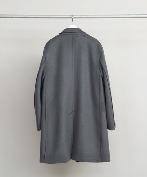 DISCOVERED(ディスカバード)の「DISCOVERED ディスカバード / MELTON LONG COAT スーパー120'sメルトンウールロングコート / DC-AW22-CO-03(チェスターコート・メンズ・ダークネイビー/ダークグレー・3/1)」の16枚目の写真