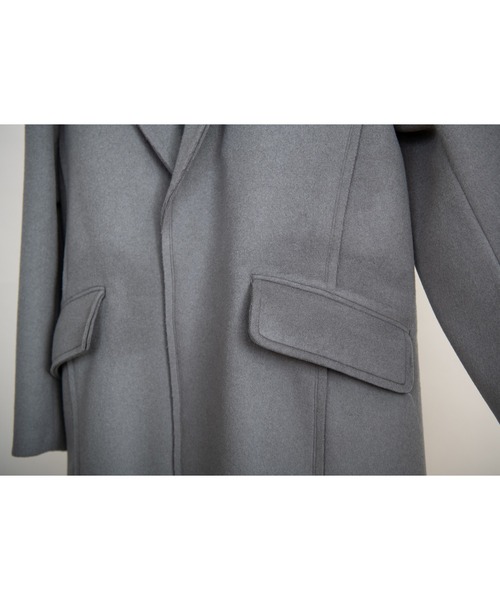 DISCOVERED(ディスカバード)の「DISCOVERED ディスカバード / MELTON LONG COAT スーパー120'sメルトンウールロングコート / DC-AW22-CO-03(チェスターコート・メンズ・ダークネイビー/ダークグレー・3/1)」の8枚目の写真