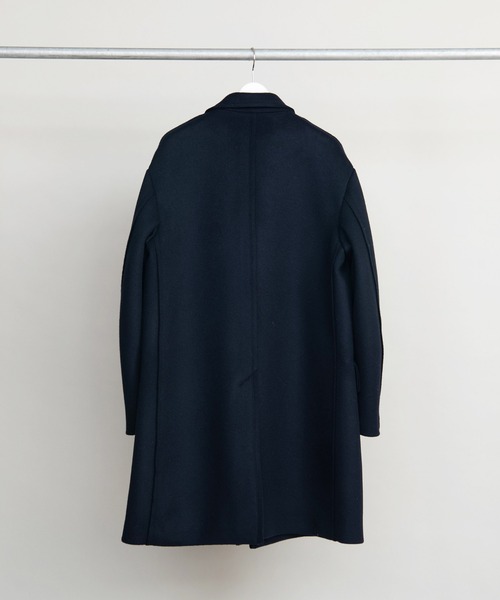 DISCOVERED(ディスカバード)の「DISCOVERED ディスカバード / MELTON LONG COAT スーパー120'sメルトンウールロングコート / DC-AW22-CO-03(チェスターコート・メンズ・ダークネイビー/ダークグレー・3/1)」の17枚目の写真