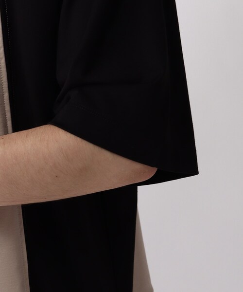 tk.TAKEO KIKUCHI（ティーケータケオキクチ）の「◆ハーフ&ハーフZIP半袖カットソー（Tシャツ/カットソー・メンズ・ブラック系4/ベージュ系4/ブルー系4・02/03）」の9枚目の写真