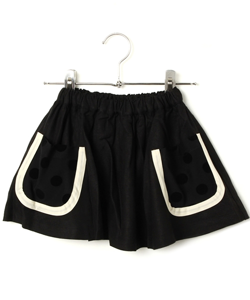 COMECHATTO&CLOSET（カムチャットアンドクロゼット）の「チュールドットBIGポケットスカート（スカート・キッズ・ブラック/グリーン/ピンク・M/L/S）」の2枚目の写真