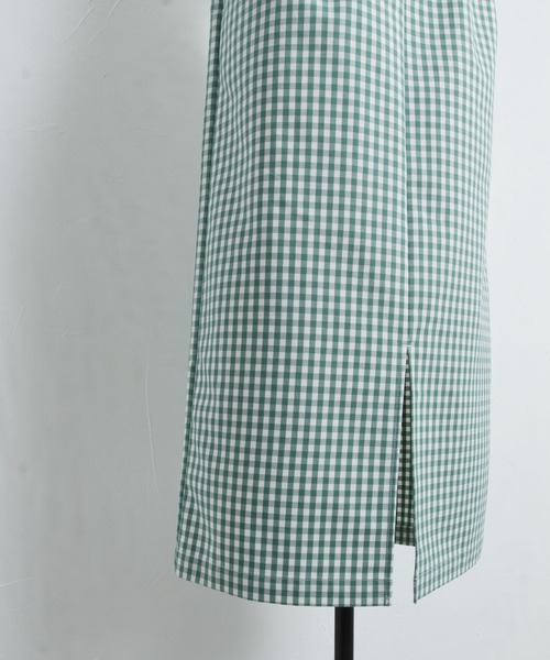 tocco closet(トッコ クローゼット)の「ポケット付き裾スリット入りギンガムチェックストレッチタイトスカート(スカート・レディース・ブラック/グリーン・M)」の21枚目の写真