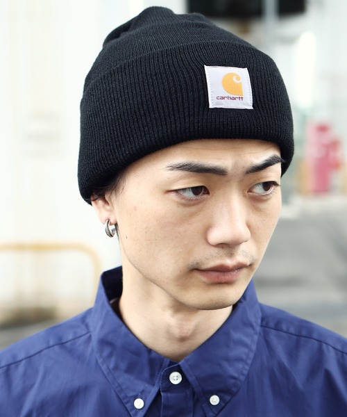 Carhartt(カーハート)の「Carhartt/カーハート アクリル ニット帽 Acrylic Watch(ニットキャップ/ビーニー・メンズ・ホワイト/ブラック/ネイビー/ライム/グレー/ブラウン系その他/ブラック×ホワイト/ブラウン/オレンジ/チャコールグレー・FREE)」の3枚目の写真