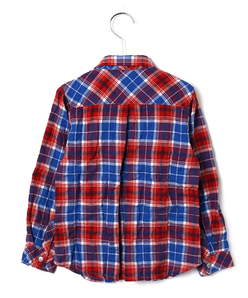 SHIPS（シップス）の「SHIPS KIDS:シャーリング チェック シャツ(kids)（シャツ/ブラウス・キッズ・レッド/ネイビー・130/110/120/100）」の10枚目の写真