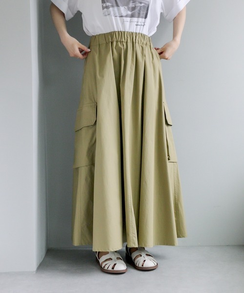 PUAL CE CIN（ピュアルセシン）の「【Du noir】カーゴスカート（スカート・レディース・ブラック/カーキ・FREE）」の12枚目の写真