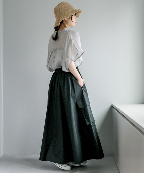 PUAL CE CIN（ピュアルセシン）の「【Du noir】カーゴスカート（スカート・レディース・ブラック/カーキ・FREE）」の18枚目の写真