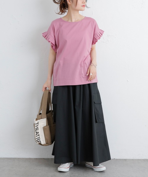 PUAL CE CIN（ピュアルセシン）の「【Du noir】カーゴスカート（スカート・レディース・ブラック/カーキ・FREE）」の4枚目の写真