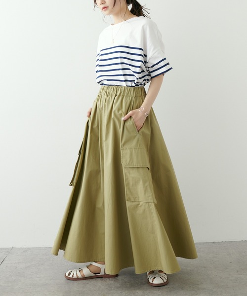 PUAL CE CIN（ピュアルセシン）の「【Du noir】カーゴスカート（スカート・レディース・ブラック/カーキ・FREE）」の10枚目の写真