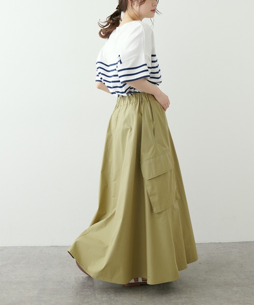 PUAL CE CIN（ピュアルセシン）の「【Du noir】カーゴスカート（スカート・レディース・ブラック/カーキ・FREE）」の9枚目の写真