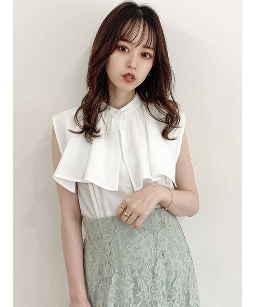 dazzlin（ダズリン）の「ケープノースリブラウス（シャツ/ブラウス・レディース・オフホワイト/パープル/ベージュ・FREE）」の21枚目の写真