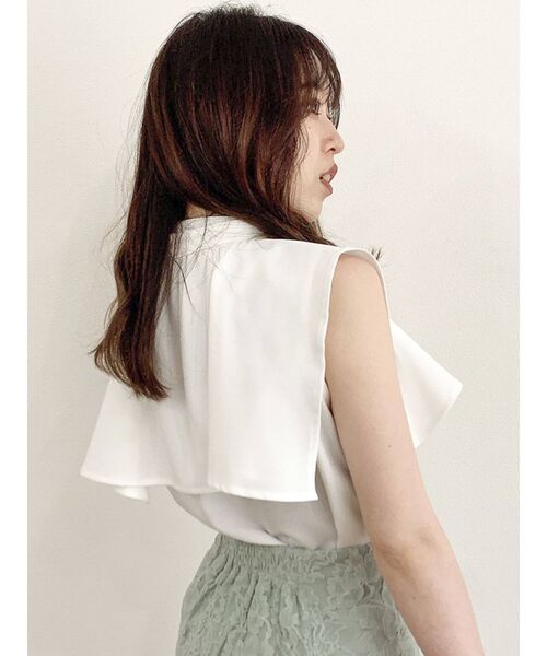 dazzlin（ダズリン）の「ケープノースリブラウス（シャツ/ブラウス・レディース・オフホワイト/パープル/ベージュ・FREE）」の6枚目の写真