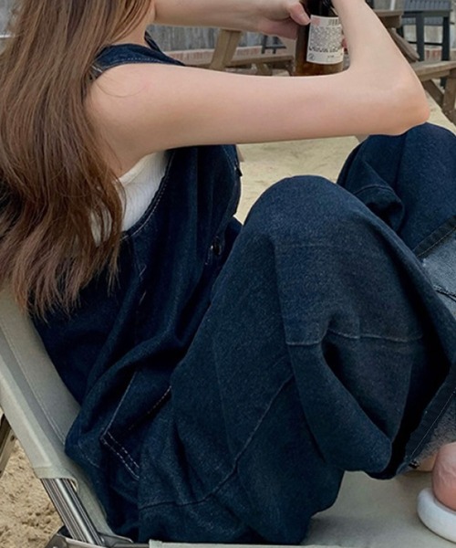 meJane（ミージェーン）の「ワイドデニムオーバーオール（サロペット/オーバーオール・レディース・インディゴブルー/ブルー・FREE）」の12枚目の写真