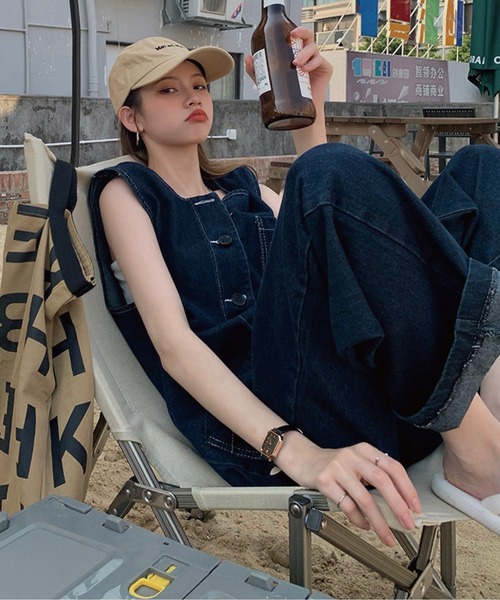 meJane（ミージェーン）の「ワイドデニムオーバーオール（サロペット/オーバーオール・レディース・インディゴブルー/ブルー・FREE）」の17枚目の写真