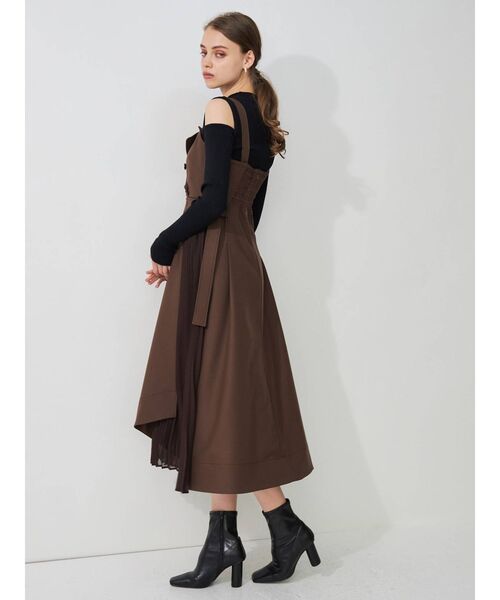 MERCURYDUO（マーキュリーデュオ）の「アームウォーマー付きリブニット（ニット/セーター・レディース・ブラック/オフホワイト/イエロー・FREE）」の4枚目の写真