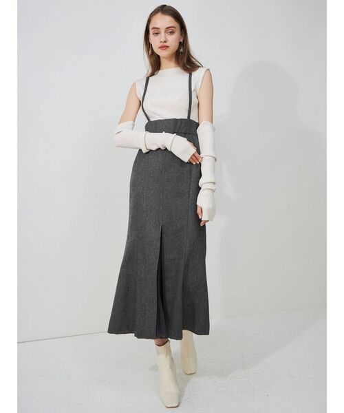 MERCURYDUO（マーキュリーデュオ）の「アームウォーマー付きリブニット（ニット/セーター・レディース・ブラック/オフホワイト/イエロー・FREE）」の14枚目の写真