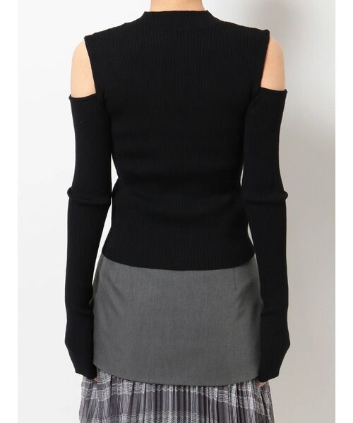 MERCURYDUO（マーキュリーデュオ）の「アームウォーマー付きリブニット（ニット/セーター・レディース・ブラック/オフホワイト/イエロー・FREE）」の11枚目の写真