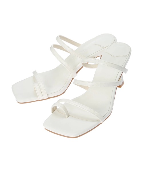 DURAS（デュラス）の「スクエアトゥストラップサンダル（サンダル・レディース・ホワイト/ブラック/ライトベージュ・MEDIUM/LARGE）」の7枚目の写真