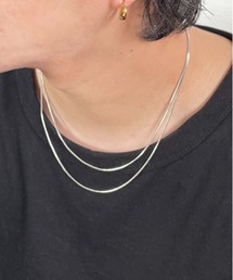 y/m by れぽすけ | レイヤード2連シルバーネックレス(ネックレス)