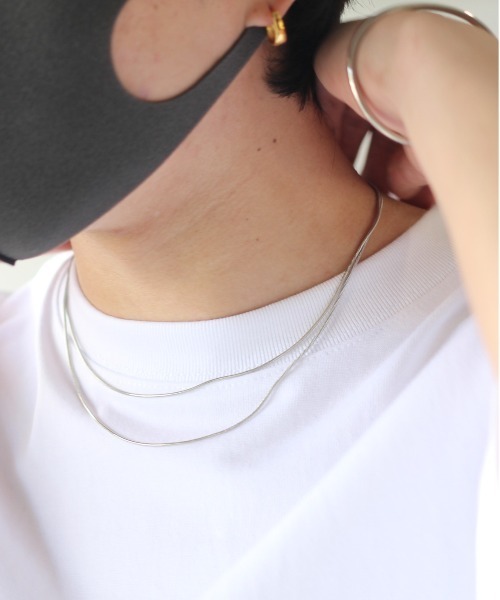 y/m by れぽすけ（イムバイレポスケ）の「レイヤード2連シルバーネックレス（ネックレス・メンズ・シルバー・FREE）」の4枚目の写真