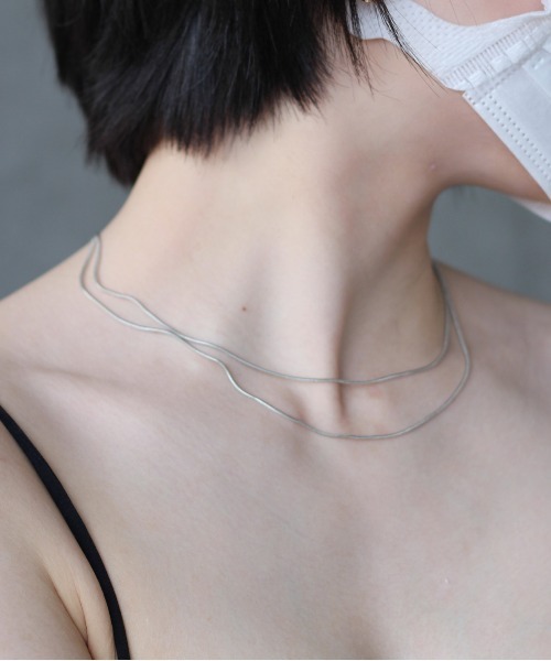 y/m by れぽすけ（イムバイレポスケ）の「レイヤード2連シルバーネックレス（ネックレス・メンズ・シルバー・FREE）」の5枚目の写真
