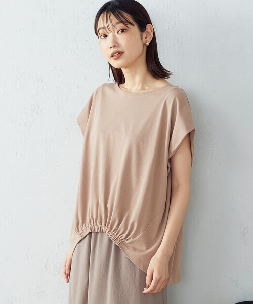 COMME CA ISM(コムサイズム)の「ショルダータック デザイントップス(Tシャツ/カットソー・レディース・ホワイト/グリーン/ブラウン・MEDIUM/LARGE)」の18枚目の写真