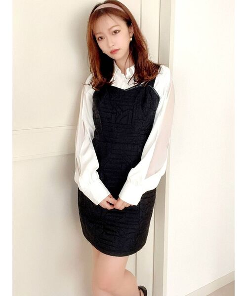 RESEXXY(リゼクシー)の「シアー切替スリーブシャツ(シャツ/ブラウス・レディース・ホワイト/ブラック/モカ・FREE)」の9枚目の写真