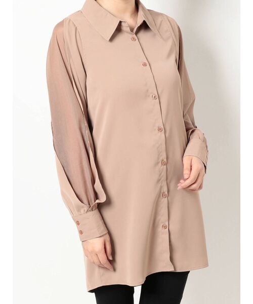 RESEXXY(リゼクシー)の「シアー切替スリーブシャツ(シャツ/ブラウス・レディース・ホワイト/ブラック/モカ・FREE)」の19枚目の写真