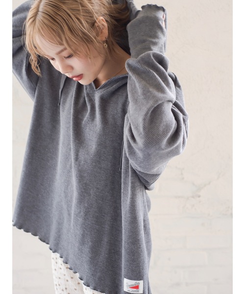 JUMELLE(ジュメロ)の「ワッフルフーデッドプルオーバー(Tシャツ/カットソー・レディース・ホワイト/チャコールグレー/ピンク・FREE)」の21枚目の写真