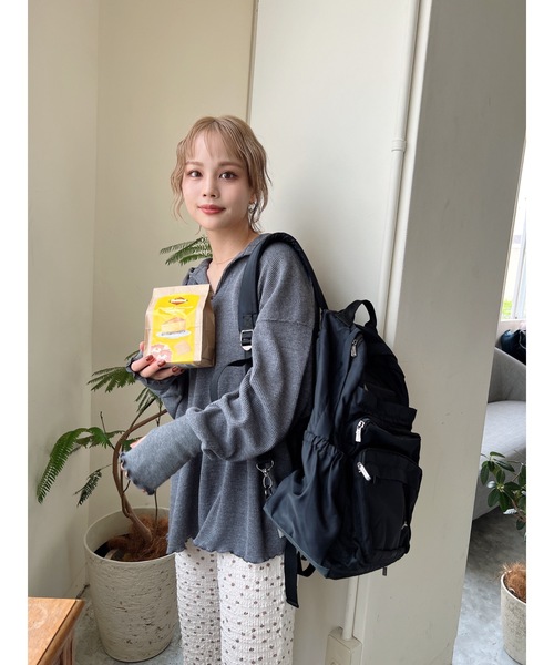 JUMELLE(ジュメロ)の「ワッフルフーデッドプルオーバー(Tシャツ/カットソー・レディース・ホワイト/チャコールグレー/ピンク・FREE)」の18枚目の写真