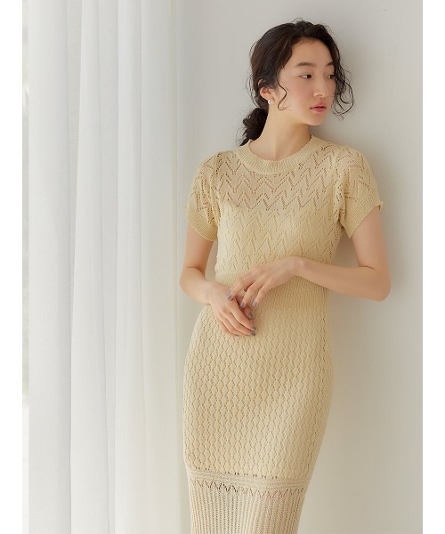 Ayla(アイラ)の「crochet knit dress(ワンピース・レディース・ブラック/クリーム・FREE)」の5枚目の写真