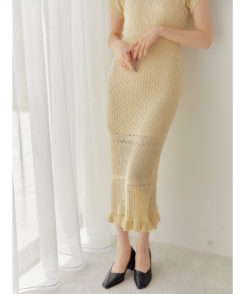 Ayla(アイラ)の「crochet knit dress(ワンピース・レディース・ブラック/クリーム・FREE)」の3枚目の写真