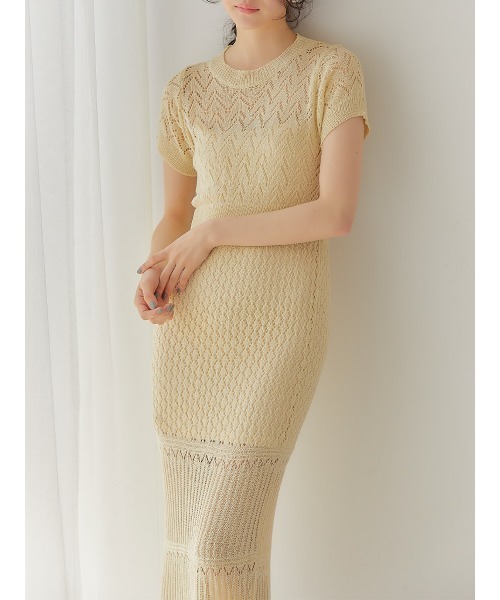 Ayla(アイラ)の「crochet knit dress(ワンピース・レディース・ブラック/クリーム・FREE)」の8枚目の写真