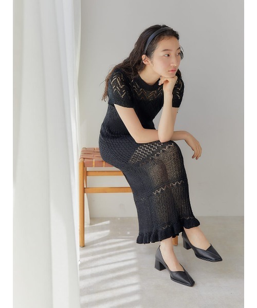 Ayla(アイラ)の「crochet knit dress(ワンピース・レディース・ブラック/クリーム・FREE)」の10枚目の写真