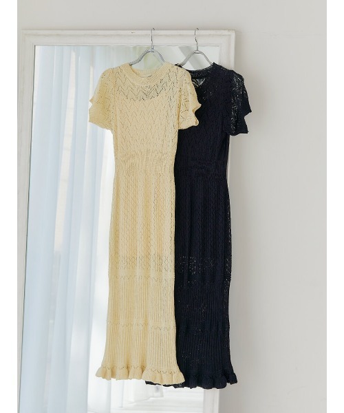 Ayla(アイラ)の「crochet knit dress(ワンピース・レディース・ブラック/クリーム・FREE)」の6枚目の写真