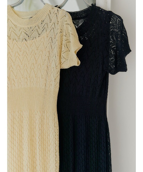 Ayla(アイラ)の「crochet knit dress(ワンピース・レディース・ブラック/クリーム・FREE)」の4枚目の写真