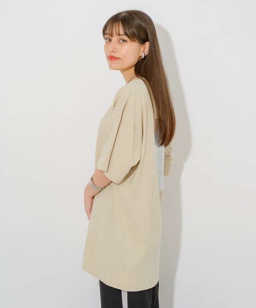 Paradise Picnic(パラダイスピクニック)の「バック箔プリントユニセックスT(Tシャツ/カットソー・レディース・ホワイト/ブラック/ベージュ・FREE)」の4枚目の写真