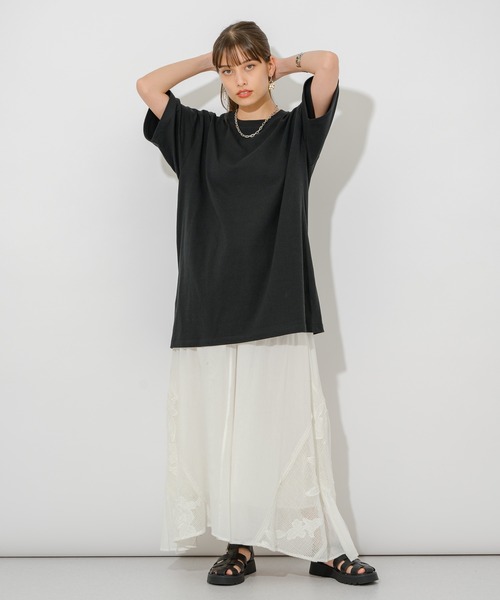 Paradise Picnic(パラダイスピクニック)の「バック箔プリントユニセックスT(Tシャツ/カットソー・レディース・ホワイト/ブラック/ベージュ・FREE)」の8枚目の写真