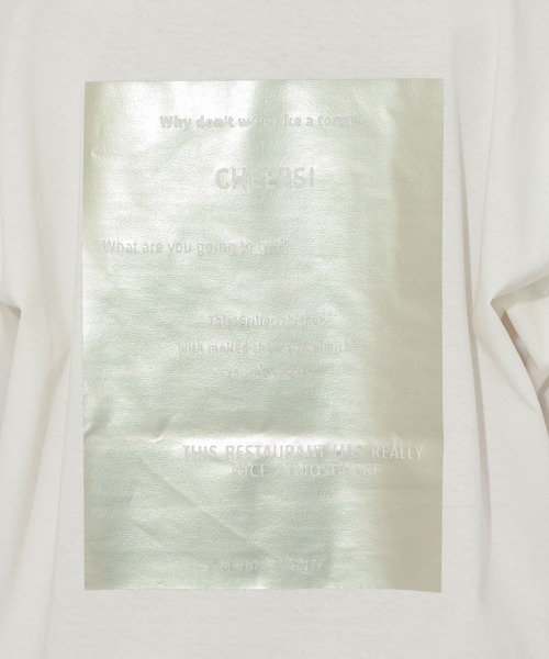 Paradise Picnic(パラダイスピクニック)の「バック箔プリントユニセックスT(Tシャツ/カットソー・レディース・ホワイト/ブラック/ベージュ・FREE)」の6枚目の写真