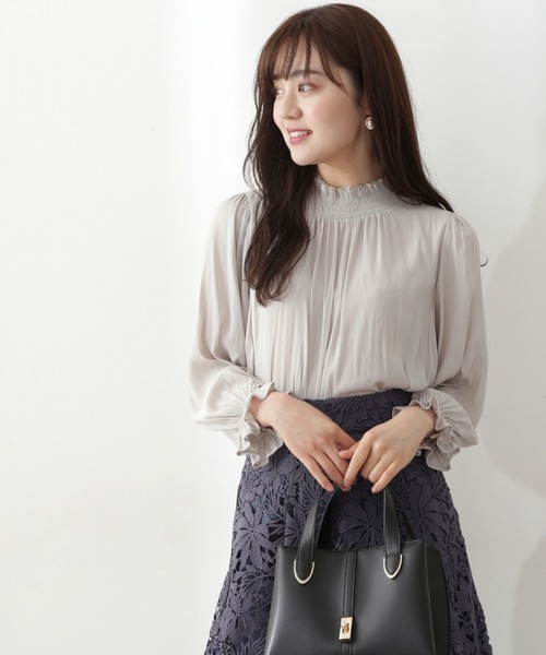 PROPORTION BODY DRESSING(プロポーションボディドレッシング)の「バイカラーシャーリングブラウス / 1212210907(シャツ/ブラウス・レディース・オフホワイト/グレー/ブラック・SMALL/MEDIUM)」の10枚目の写真