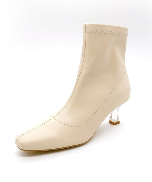 Noubel Voug Relax（ヌーベルヴォーグリラックス）の「クリアヒールストレッチショートブーツ（ブーツ・レディース・ブラック/ブラウン/アイボリー・LL/S/M/L）」の7枚目の写真