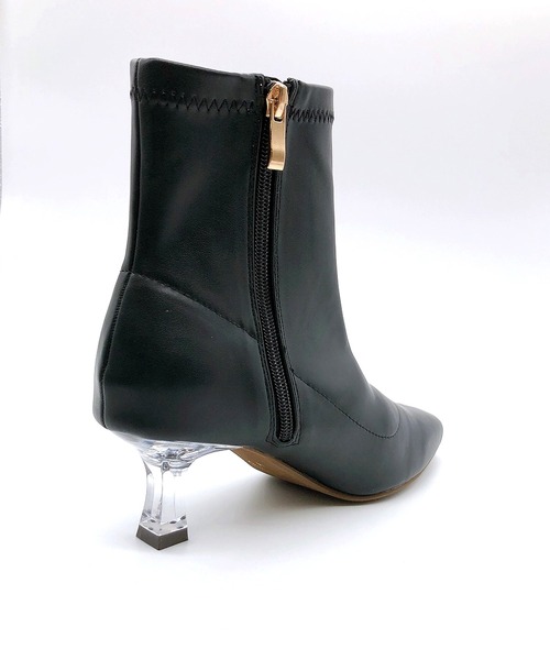 Noubel Voug Relax（ヌーベルヴォーグリラックス）の「クリアヒールストレッチショートブーツ（ブーツ・レディース・ブラック/ブラウン/アイボリー・LL/S/M/L）」の4枚目の写真